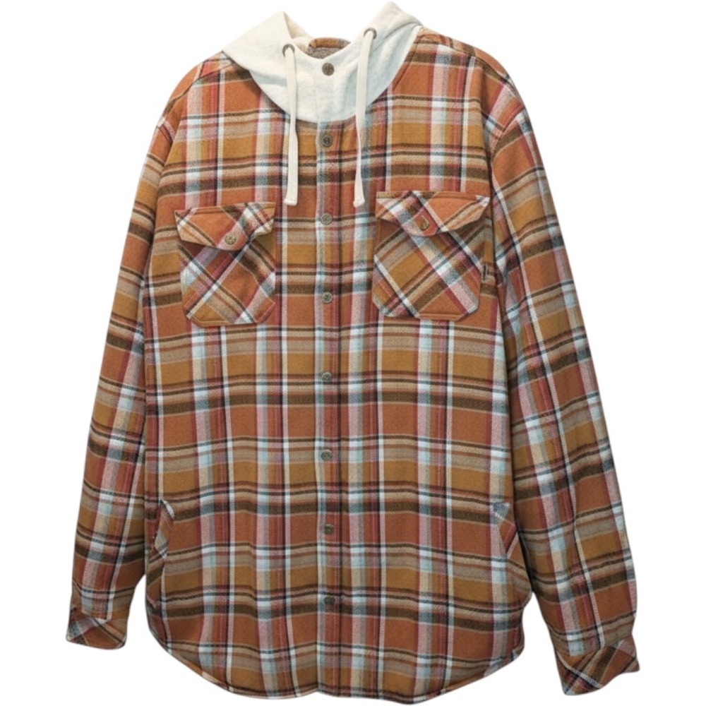 Legendary Whitetails Mens 2XT Sherpa Lined Flannel Hooded Shirt Jacket Plaid